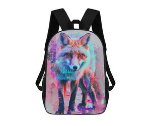 sinyumoney Neon Glitch Fox School Backpack Work Business College School for Campus Outdoor Travel Sports 17inch