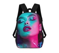 sinyumoney Neon Glow Portrait Backpack School Lightweight Schoolbag Dayback Bookbag College for Men, Women & Teenage Boys 17inch