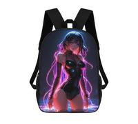 sinyumoney Neon Glowing Anime Babe School Bags School Secondary High School College Backpack Travel for Men, Women & Teenage Boys 17inch