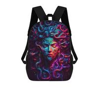 sinyumoney Neon Hair Portrait Children's Backpack, Schoolbag Large Capacity Students Bookbag Rucksack Knapsack for Boys Girls Adults Teen 17inch