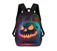 sinyumoney Neon Halloween Pumpkin Kids Backpack,School Backpack Kids School Bag 3D Printed Cartoon Large Capacity Backpack for Kids Boys And Girls 17inch
