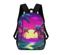 sinyumoney Neon Horizon Rhythms School Backpack Travel College Rucksack Backpacks for Campus Outdoor Travel Sports 17inch