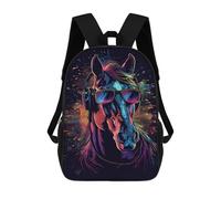 sinyumoney Neon Horse with Sunglasses School Backpack Business Durable Laptop Bag for Camping Outdoor Adventures And Daily Travel 17inch