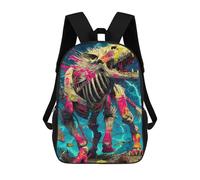 sinyumoney Neon Howl - The Last Guardian of Chaos Children's Backpack, 3D Printed School Backpack, Backpack for Boys Girls, Adjustable School Bag for Primary School 17inch