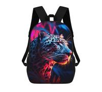 sinyumoney Neon Jaguar Portrait School Bag 3D Printed 17inch Backpacks Fashion Kids School Backpack Rucksacks for Boys Elementary And Middle School Students