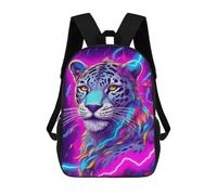 sinyumoney Neon Leopard Art Print Children's Backpacks School Backpack 3D Printed for Kids Travel Rucksacks Book Bags Kids 17inch School Bag