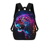 sinyumoney Neon Leopard Art Print Children's Backpacks School Backpack 3D Printed for Kids Travel Rucksacks Book Bags Kids 17inch School Bag