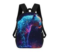 sinyumoney Neon Leopard Artwork Kids Backpack,School Backpack Kids School Bag 3D Printed Cartoon Large Capacity Backpack for Kids Boys And Girls 17inch
