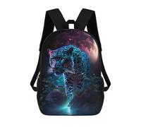sinyumoney Neon Leopard in Space Backpack for Boys Teen Students, Girls Rucksack Bags Toddler Elementary Middle School Bookbag 17inch