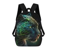 sinyumoney Neon Leopard Portrait -7 Backpack 3D Print Kids Bag Elementary Students Daypack Lightweight School Bag for Children Girls Boys Nursery Lunch Pack 17inch