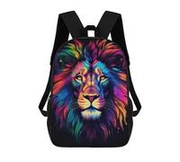 sinyumoney Neon Lion Backpack with Pocket 3D Printed Backpacks, Travel Rucksacks Book Bags Kids School Bag 17inch