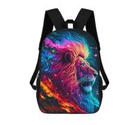 sinyumoney Neon Lion Backpacks Kids School Backpack School Bag 3D Printed School Bag for Boys Elementary And Middle School Students 17inch
