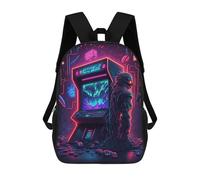 sinyumoney Neon Monster Arcade Backpack School Lightweight Airport College Students Back Pack for Men, Women & Teenage Boys 17inch