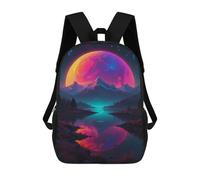 sinyumoney Neon Moon Children's School Backpack Fashion Casual Children's Backpacks 3D Printed School Bags Boy Large Backpack 17inch