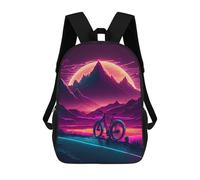 sinyumoney Neon Mountain Bicycle Scene School Backpack Business Laptop Rucksack Bag Unisex Casual Daypack for Boys/Girls/Teenagers 17inch