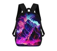 sinyumoney Neon Mountain Landscape-2 3D Printed Children's School Backpack for Kids High Capacity Travel Rucksacks Book Bags Kids School Bag Back Pack 17inch