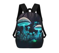 sinyumoney Neon Mushroom Backpack 3D Printed Children's School Backpack Kids Travel Backpacks High Capacity Book Bags Children's Backpack Rucksack 17inch