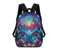 sinyumoney Neon Nature Stained Glass Rucksack Water Resistant Travel Backpack Computer Bag for Men, Women & Teenage Boys 17inch