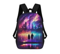 sinyumoney Neon Night Landscape School Bags Large Lightweight Casual Backpack- Perfect for Travel, Work And Daily Use 17inch