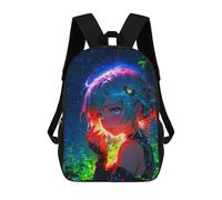 sinyumoney Neon Night Woman School Backpack Secondary Causal Travel High School Bags for Campus Outdoor Travel Sports 17inch