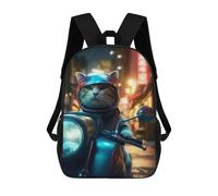 sinyumoney Neon Nights Racing Cat Backpack School Water Resistant Computer Rucksack for Men/Women 17inch