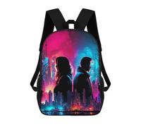 sinyumoney Neon Nightscape Romance School Backpack School Bags For Girls Boys Backpack With Pocket Fashion School Bag Kids Backpack 17inch