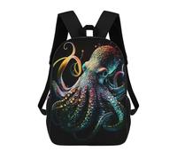 sinyumoney Neon Octopus Backpacks Kids Student Schoolbag,3D Printed Backpacks,Elementary And Middle School Students Backpacks for Boys Girls 17inch