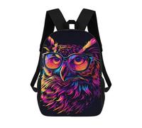 sinyumoney Neon Owl Art Print-5 Backpack School Water Resistant Travel Backpack Computer Bag - Perfect for Travel, Work And Daily Use 17inch