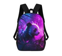 sinyumoney Neon Panda in Forest Kids School Backpack School Bag 3D Printed School Bag for Boys Elementary And Middle School Students 17inch
