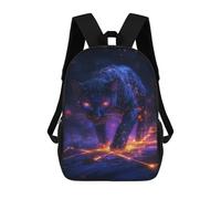 sinyumoney Neon Panther Glowing in The Dark School Backpack for Girls 17inch Casual Daypack Lightweight Rucksack Boy Girl Backpack for Middle School Students