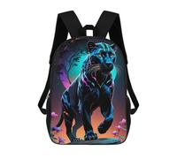 sinyumoney Neon Panther Majesty Backpacks, Kids Backpack Student School Bag 3D Printed Travel Backpacks Fashion Accessory Backpack Children Waterproof School Bags 17inch