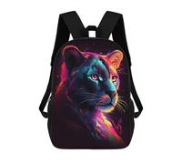 sinyumoney Neon Panther Portrait -2 Backpack School Fashion Stationery Backpack Waterproof Casual Daypacks for Boys/Girls/Teenagers 17inch