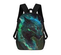 sinyumoney Neon Panther Portrait Backpack Cartoon Plush Bag, 3D Backpack for Kids School Bag Birthday Gift Idea for Boys And Girls 17inch