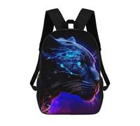 sinyumoney Neon Panther Profile School Bags High Secondary School Bags Casual Backpack for Campus Outdoor Travel Sports 17inch