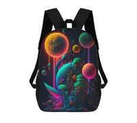 sinyumoney Neon Planetary Garden Children's School Backpack 3D Printed for Kids Travel Rucksacks Book Bags for Boys Elementary School Students 17inch