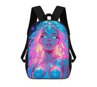 sinyumoney Neon Princess Backpack 3D Print Kids Bag Elementary Students Daypack Lightweight School Bag for Children Girls Boys Nursery Lunch Pack 17inch