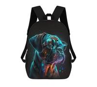 sinyumoney Neon Pup Glasses Art Print Rucksacks 3D Printed Children Backpacks Fashion Casual Daypack Cute Travel Bags Outdoor Casual Daypack for Boy And Girl 17inch