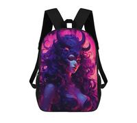 sinyumoney Neon Purple Demon Girl School Backpack Secondary Causal Travel High School Bags for Camping Outdoor Adventures And Daily Travel 17inch