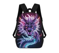 sinyumoney Neon Purple Dragon School Backpack Work Laptop Backpack Rucksack Bag for Camping Outdoor Adventures And Daily Travel 17inch