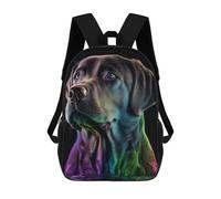 sinyumoney Neon Rainbow Dog Portrait Rucksack School Secondary High School College Backpack Travel for Teenage Girls Boys Women Men 17inch