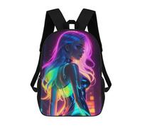 sinyumoney Neon Rainbow Woman School Backpack Fashion Stationery Backpack Waterproof Casual Daypacks for Camping Outdoor Adventures And Daily Travel 17inch