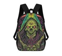 sinyumoney Neon Reaper Artwork Kids Backpack, Backpack School Bag, Backpacks Kids School 3D Printed School Bags for Elementary And Middle School Students Teens Birthday Gift 17inch