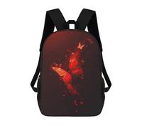 sinyumoney Neon Red Butterflies Backpack School Bag Water Resistant School Bag Business Backpack - Perfect for Travel, Work And Daily Use 17inch