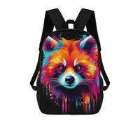sinyumoney Neon Red Panda Backpack School Business Laptop Rucksack Bag Unisex Casual Daypack for Teenage Girls Boys Women Men 17inch