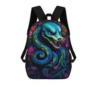 sinyumoney Neon Serpent Amidst Flowers Rucksack Business Laptop Rucksack Bag Unisex Casual Daypack for Men/Women 17inch