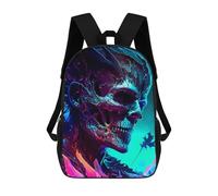 sinyumoney Neon Skull Artwork -4 Fashion Student School Backpack Suitable for Boys Girls Kids Casual Outdoor Travel Essential Daypack 17inch