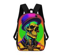 sinyumoney Neon Skull Artwork -5 Kids Backpack Girls 3D School Bags, Children's Rucksack Toddler Schoolbag,Casual Daypacks Fashion Bookbag Bag 17inch