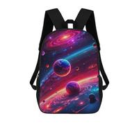sinyumoney Neon Space Planets Backpacks Kids Student Schoolbag 3D Printed Backpacks Elementary And Middle School Students Backpacks for Boys Girls 17inch