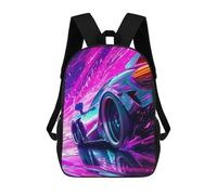 sinyumoney Neon Speed Future Racing Car Backpacks 3D Printed 17inch Kids School Backpack Outdoor Casual Daypack Casual Travel Bags for Middle School Students
