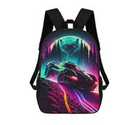 sinyumoney Neon Speed The Future Car Backpack School Backpack Kids School Bag Large Capacity Kids Backpack for School Rucksack 3D Book Bag Gifts for Kids 17inch